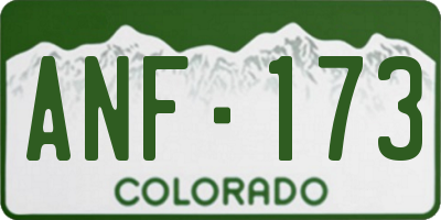 CO license plate ANF173