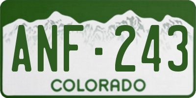 CO license plate ANF243