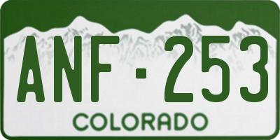 CO license plate ANF253