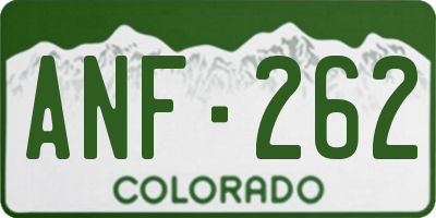 CO license plate ANF262