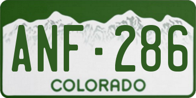 CO license plate ANF286