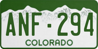 CO license plate ANF294
