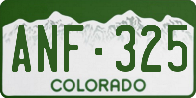 CO license plate ANF325