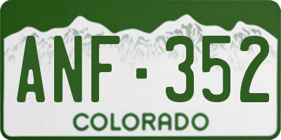 CO license plate ANF352