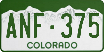 CO license plate ANF375