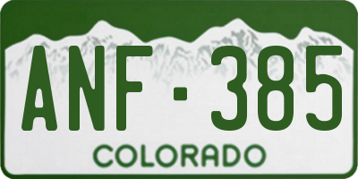 CO license plate ANF385