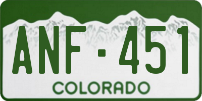 CO license plate ANF451