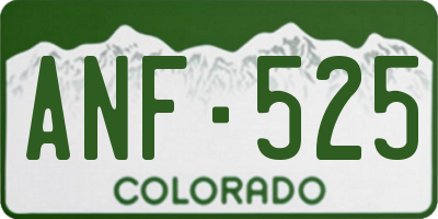 CO license plate ANF525