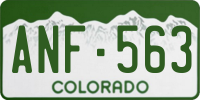 CO license plate ANF563