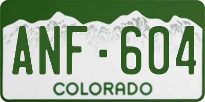 CO license plate ANF604