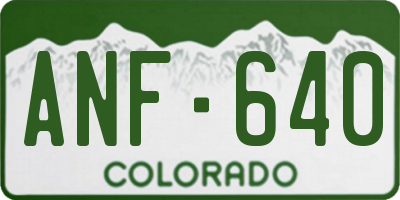 CO license plate ANF640