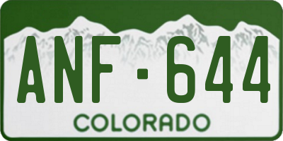 CO license plate ANF644