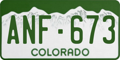 CO license plate ANF673