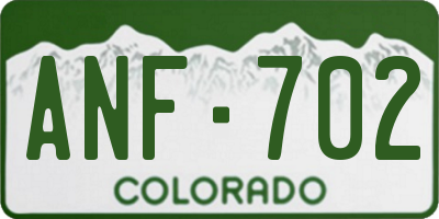 CO license plate ANF702