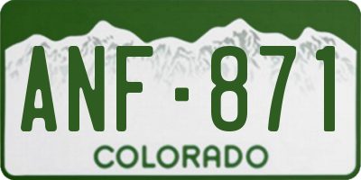CO license plate ANF871