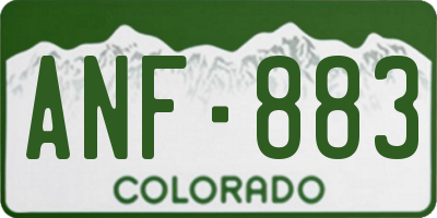 CO license plate ANF883