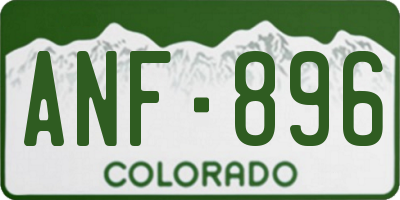 CO license plate ANF896