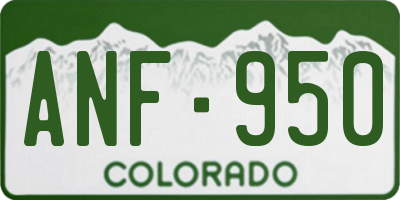 CO license plate ANF950