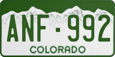 CO license plate ANF992