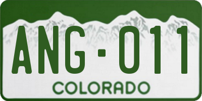 CO license plate ANG011