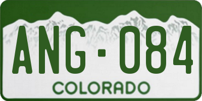 CO license plate ANG084