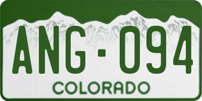 CO license plate ANG094