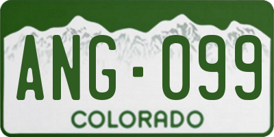CO license plate ANG099