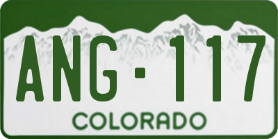 CO license plate ANG117