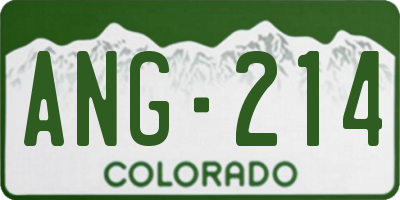 CO license plate ANG214