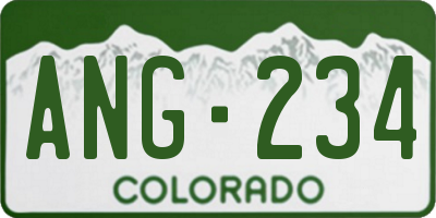 CO license plate ANG234