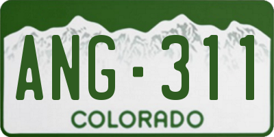 CO license plate ANG311