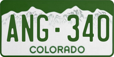 CO license plate ANG340