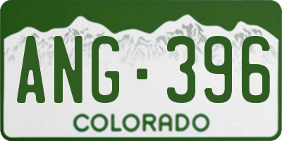CO license plate ANG396