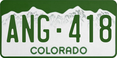 CO license plate ANG418