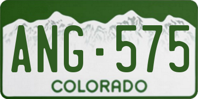 CO license plate ANG575