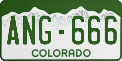 CO license plate ANG666