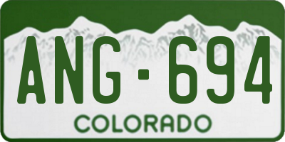 CO license plate ANG694
