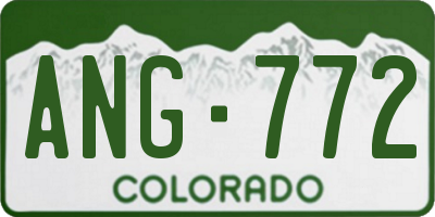 CO license plate ANG772