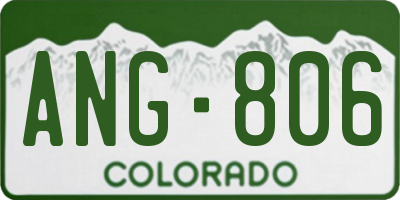 CO license plate ANG806