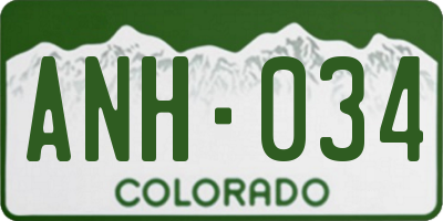 CO license plate ANH034