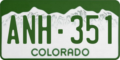 CO license plate ANH351