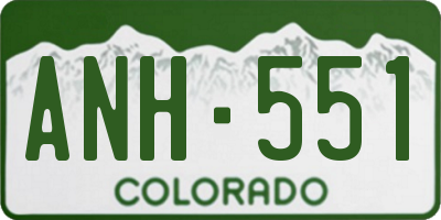 CO license plate ANH551
