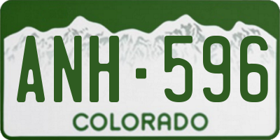 CO license plate ANH596