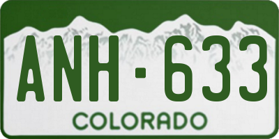 CO license plate ANH633