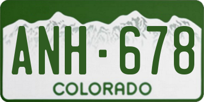 CO license plate ANH678