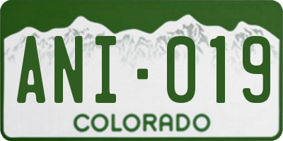 CO license plate ANI019
