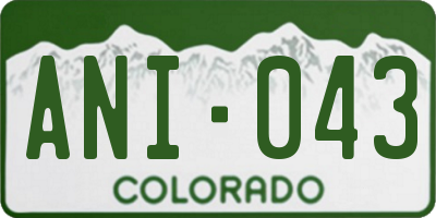 CO license plate ANI043