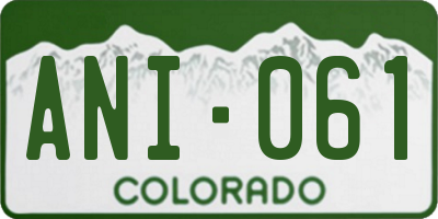 CO license plate ANI061