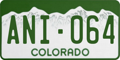 CO license plate ANI064