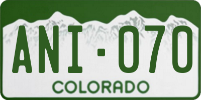 CO license plate ANI070